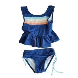 Wildling | Navy Camp Stripe Tankini | 4t